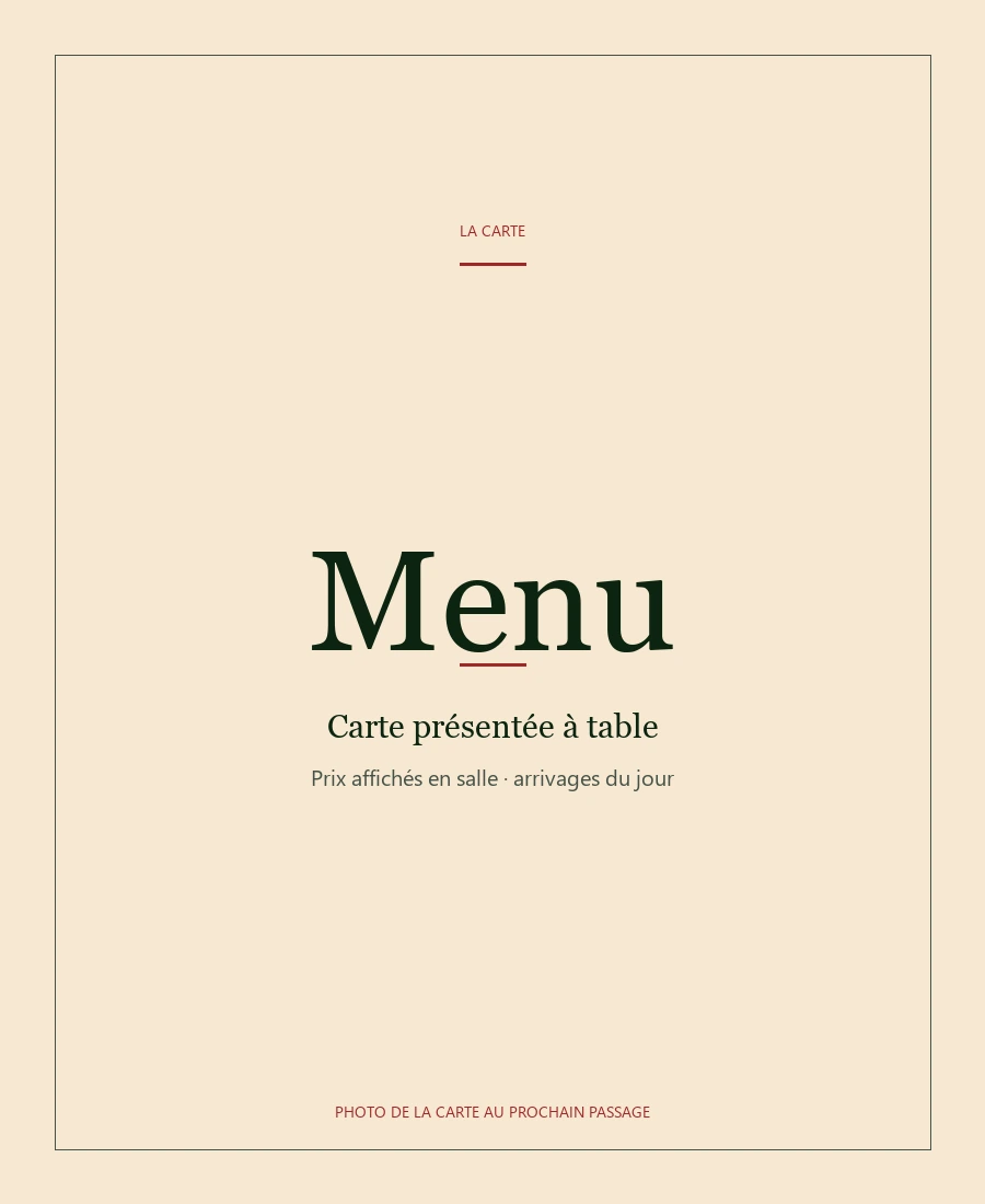 Carte La Sicile à Tahiti, photo de la carte au prochain passage